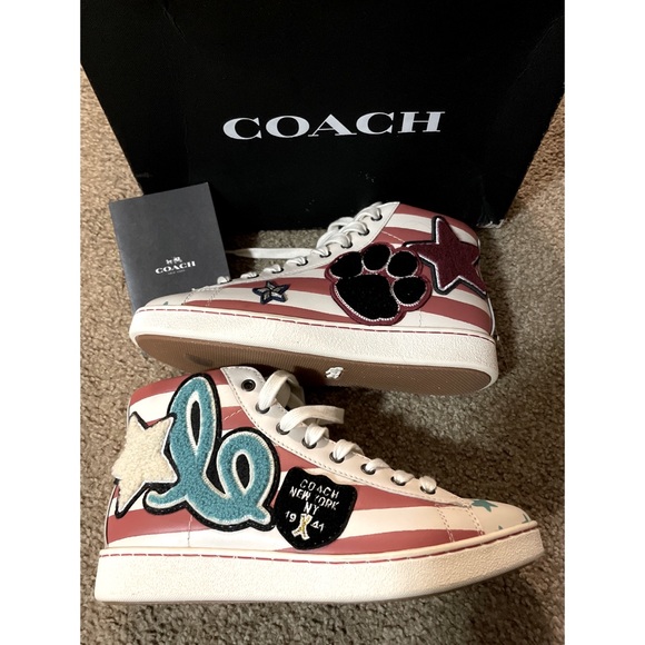Coach C and Star Hightops Sneakers